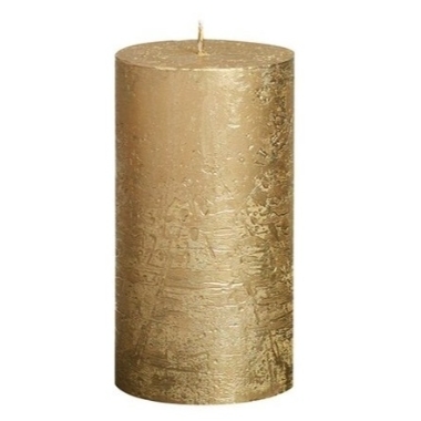 Svece zelta Rustic Metalic, 7x11,5 cm