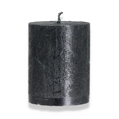 Svece melna Rustic Metalic, 7x9 cm