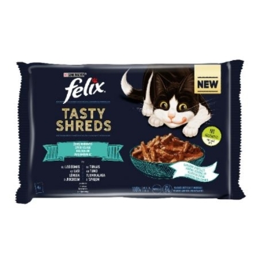 Kaķu barība zivju izlase Tasty Shreds Felix, 4x80 g