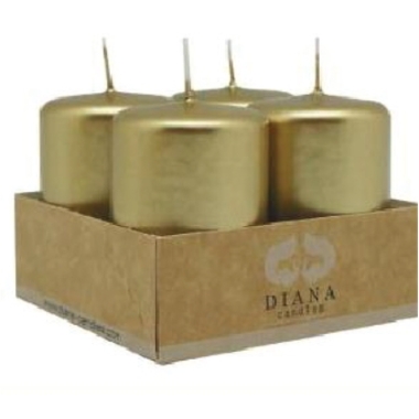 Sveces zelta Diana Candles, 4x6 cm, 4 gab.