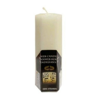 Mežģīņsvece cilindra balta, Diana sveces, 6x15 cm