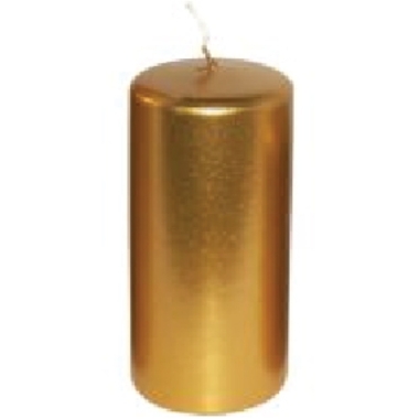 Cilindra formas svece zelta, Diana sveces, 6x12 cm