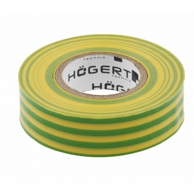 PVC izolācijas lente dzeltena/zaļa 19mm x 20m, Hogert