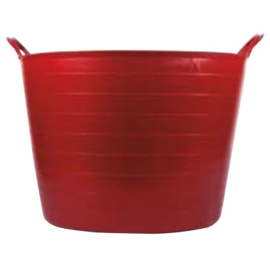 Sarkans elastīgs plastmasas grozs ar rokturiem, 42 L