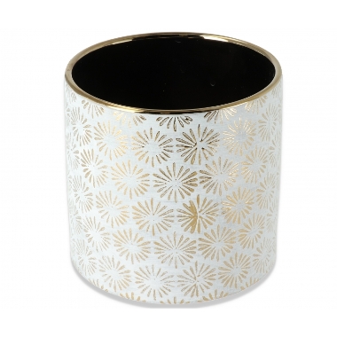 Keramikas puķu pods ar zelta puķītēm, 12x13 cm