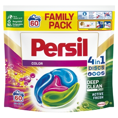 Veļas mazgāšanas kapsulas Deep Clean Discs Color Persil, 60 gab.