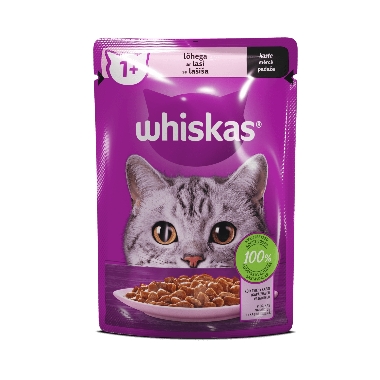 Kaķu barība 1+ ar lasi Whiskas, 85 g