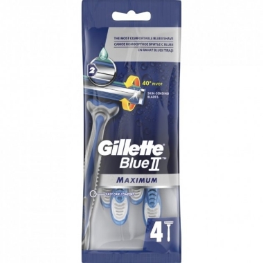 Vienreizējās lietošanas skuvekļi Blue 2 Max Gillette, 4 gab.