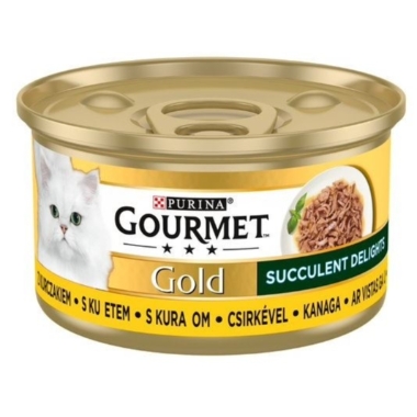 Konservi kaķiem ar vistu Gourmet Gold, 85 g