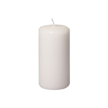 Cilindra formas svece balta, Diana sveces, 5x10 cm