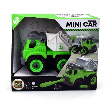 Rotaļu skrūvējams mini kravas auto, zaļš