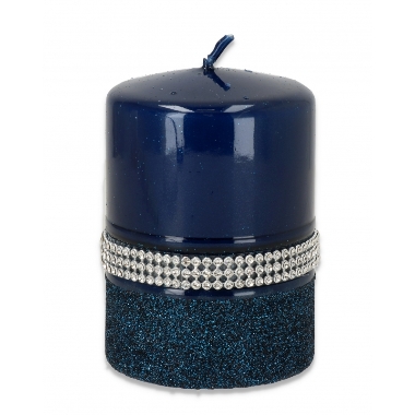 Cilindriska svece zila Laura, 10x7 cm