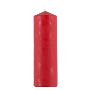 Cilindra formas svece sarkana, Polar, 8x25 cm