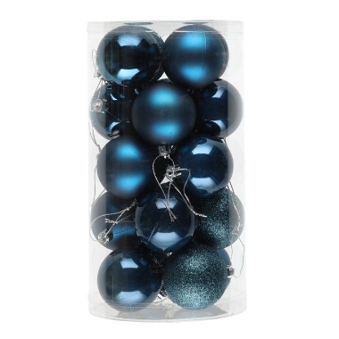 Bumbiņas eglītei tumši zilas Mix 6 cm Winteria, 20 gab.