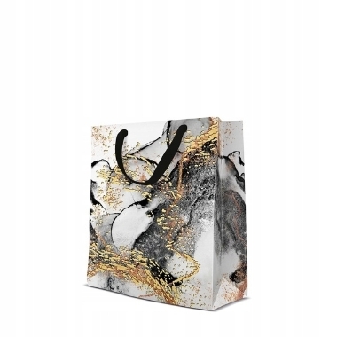 Dāvanu maisiņš pelēks marmora, 20x25x10 cm