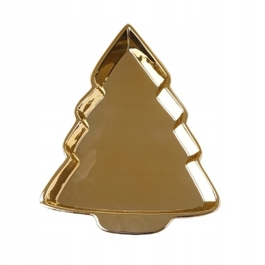 Ziemassvētku šķīvis zelta eglītes formā, 25x20 cm