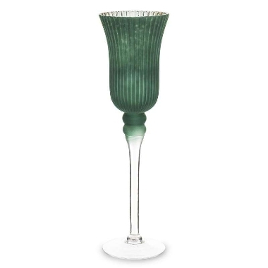 Stikla svečturis matēts zaļš Art-Pol, 40x12 cm