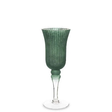 Stikla svečturis matēts zaļš Art-Pol, 30x12 cm