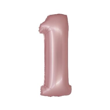 Folija balons matēts rozā "1", Godan
