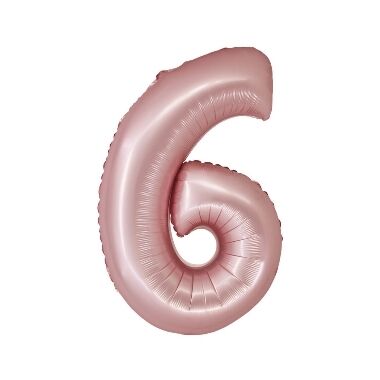 Folija balons matēts rozā "6", Godan
