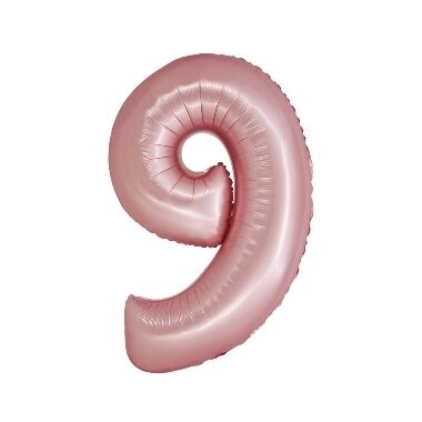 Folija balons matēts rozā "9", Godan