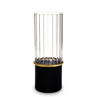 Eleganta cilindra stikla vāze melna Art-Pol, 25x9 cm