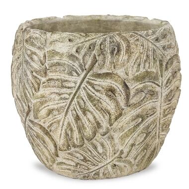 Keramikas puķu pods ar lapu dekoriem Art-Pol, 15,5x16 cm