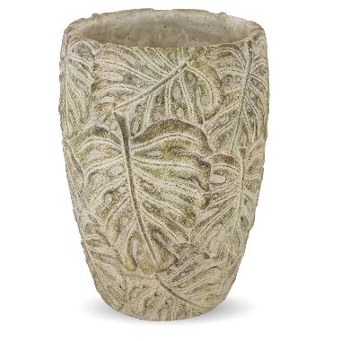 Keramikas puķu pods ar lapu dekoriem Art-Pol, 22x15 cm