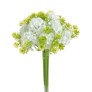 Mākslīgo ziedu pušķis mazs, balts, 22 cm