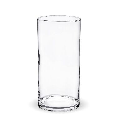 Cilindra stikla vāze, 25x12 cm