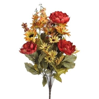 Mākslīgo ziedu pušķis krāsains, 60 cm