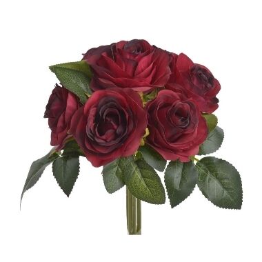 Mākslīgo rožu pušķis sarkans, 28 cm