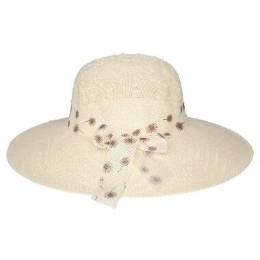 Sieviešu vasaras cepure balta ar banti, Acces