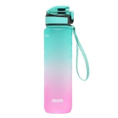 Ūdens pudele tirkīza/rozā Atom, 1 L