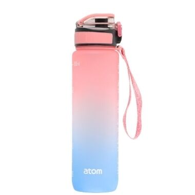 Ūdens pudele rozā/zila Atom, 1 L