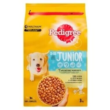 Barība kucēniem ar vistas gaļu un rīsiem Pedigree Junior, 3 kg