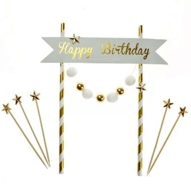 Dekorācija kūkai Happy Birthday, Arpex