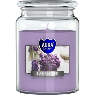 Aromātiska svece stikla burkā Lavender, Aura