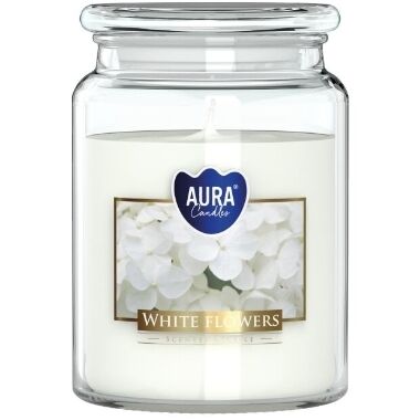 Aromātiska svece stikla burkā White Flowers, Aura