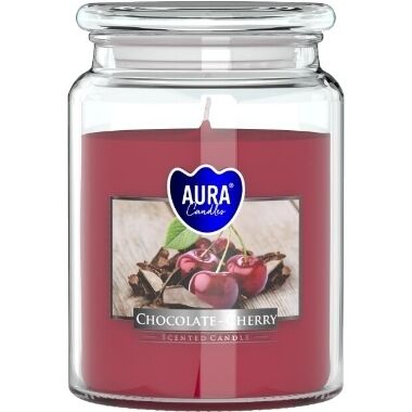 Aromātiska svece stikla burkā Chocolate Cherry, Aura