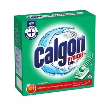 Ūdeni mīkstinošas tabletes veļas mašīnas aizsardzībai Calgon Hygiene+ Tabs, 17 gab.