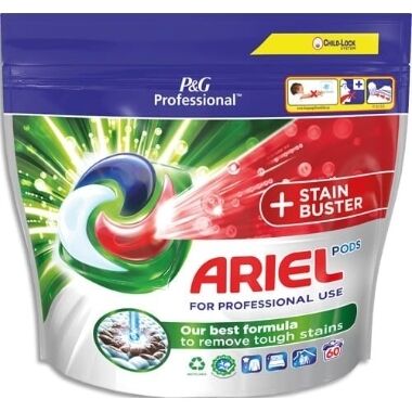 Veļas mazgāšanas kapsulas Stain Buster Professional Ariel, 60 gab.