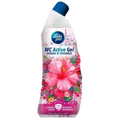 Līdzeklis tualetes poda tīrīšanai Pink Hibiscus&Roos Ambi Pur, 750 ml