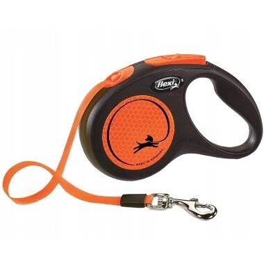Pavada flexi Classic Neon oranža S, 5 m