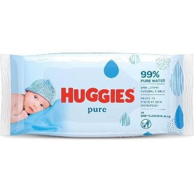 Mitrās salvetes Pure Huggies, 56 gab.