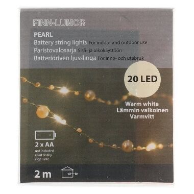 Lokana gaiši rozā pērlīšu lampiņu virtene Finnlumor, 20 LED