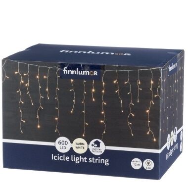 Spuldzīšu virtene Lietus, 600 LED, Finnlumor