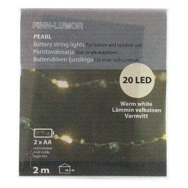Lokana gaiši zilu pērlīšu lampiņu virtene Finnlumor, 20 LED