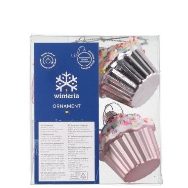 Rotājumi eglītei kūciņu formā violeti Winteria, 4 gab.