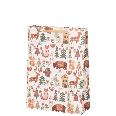 Dāvanu maisiņš Folk Winteria 31x12x12 cm, 1 gab.